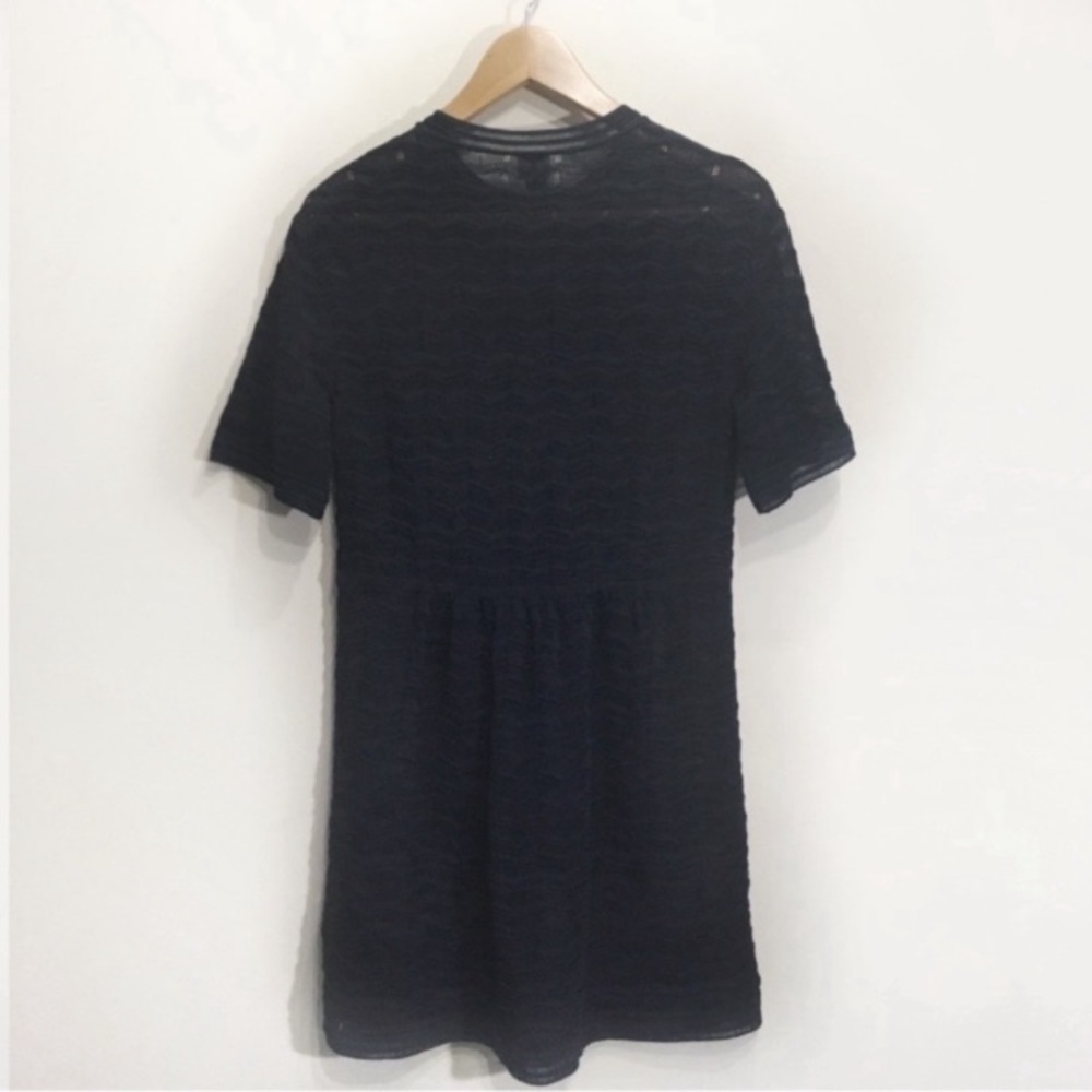 Missoni Knit Stretch Open Lace Shortsleeve Dress Navy Blue Size Medium - Picture 3 of 9